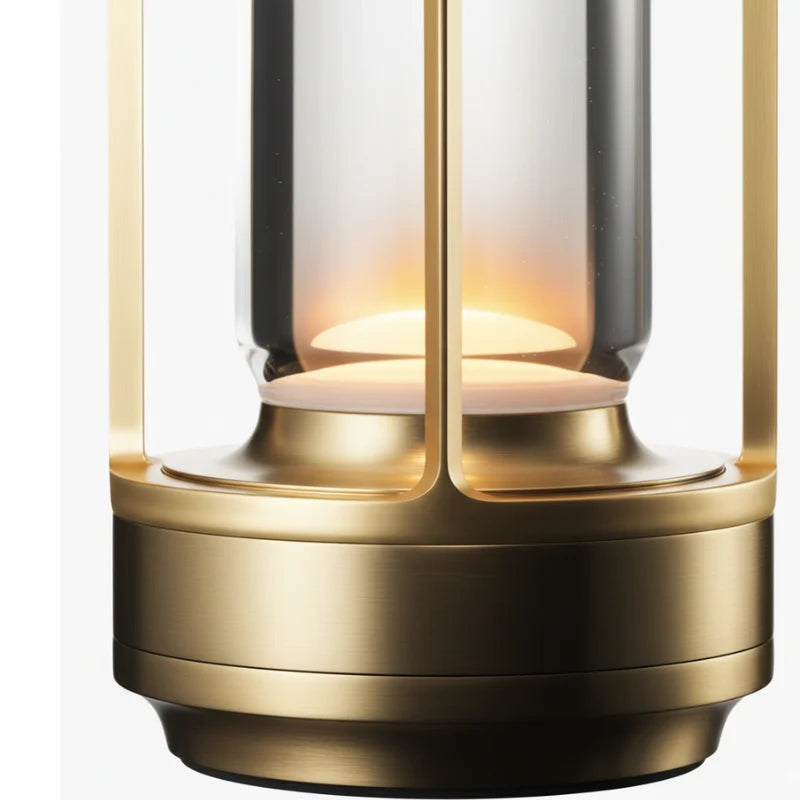 Table Lamp Crystal Glass Dimmable Touch Control Rechargeable 18-Hour