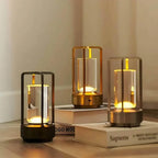 Table Lamp Crystal Glass Dimmable Touch Control Rechargeable 18-Hour
