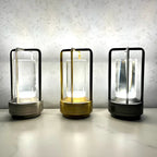 Table Lamp Crystal Glass Dimmable Touch Control Rechargeable 18-Hour