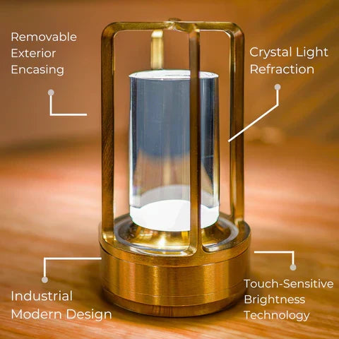 Table Lamp Crystal-Look Wireless Rechargeable Three-Mode