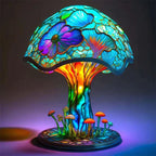 Table Lamp Dimmable Stained Glass Effect