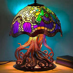 Table Lamp Dimmable Stained Glass Effect