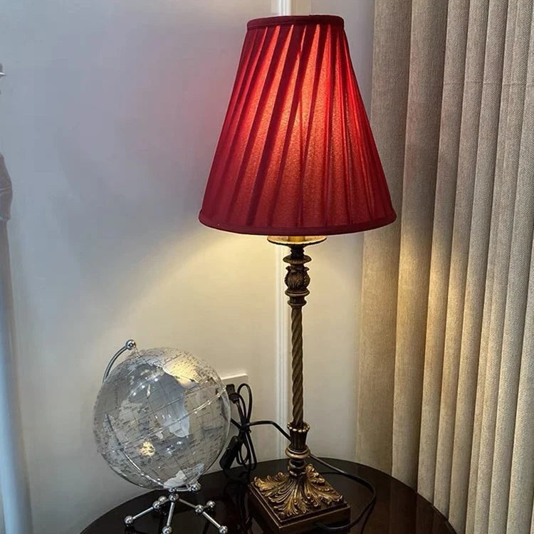 Table Lamp Dimmable Warm LED Fabric Shade