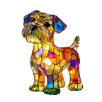 Table Lamp Dog-Shaped Stained Glass Mosaic Ambient LED