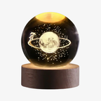 Table Lamp Engraved Glass Orb Warm White LED