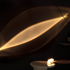 Table Lamp Eye-Shaped Projection Crystal Glass Adjustable LEDs