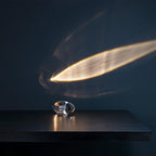 Table Lamp Eye-Shaped Projection Crystal Glass Adjustable LEDs