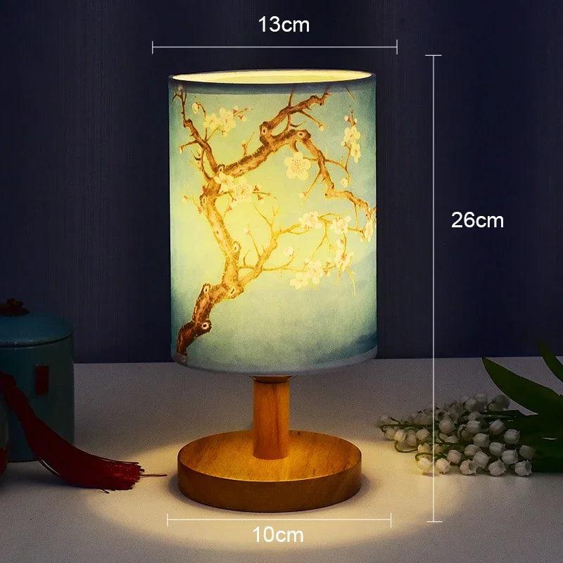Table Lamp Fabric Shade Touch Switch & LED Included