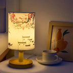 Table Lamp Fabric Shade Touch Switch & LED Included