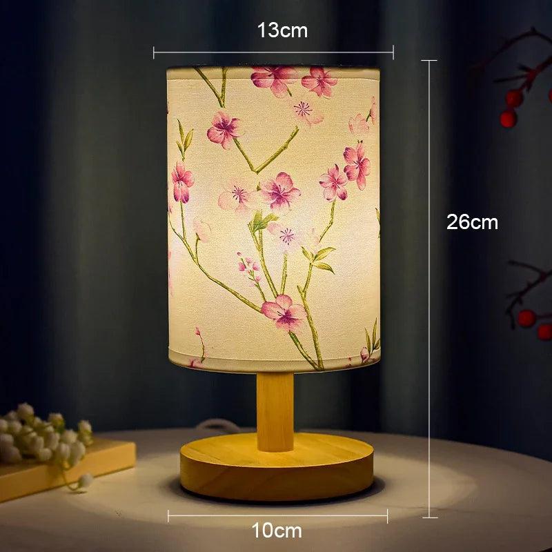Table Lamp Fabric Shade Touch Switch & LED Included