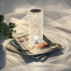 Table Lamp Faceted Acrylic Rechargeable Touch Control