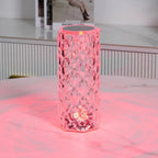 Table Lamp Faceted Acrylic Rechargeable Touch Control