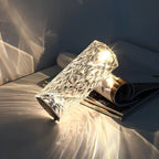 Table Lamp Faceted Acrylic Rechargeable Touch Control