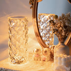 Table Lamp Faceted Acrylic Rechargeable Touch Control