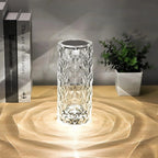 Table Lamp Faceted Acrylic Rechargeable Touch Control