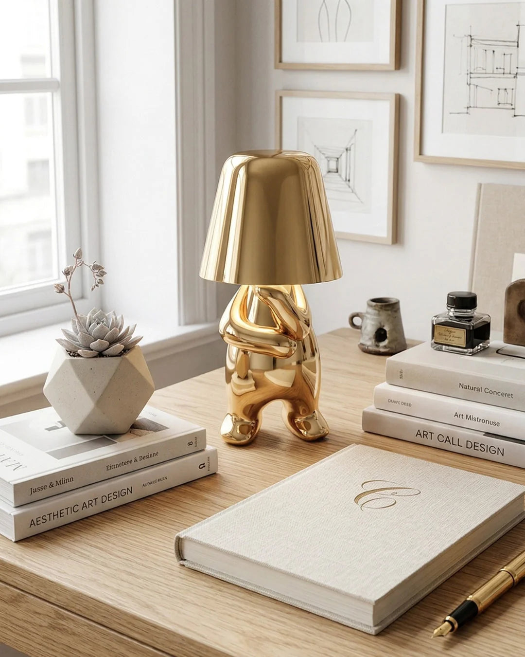 Table Lamp Figurative Touch Dimmable LED & Rechargeable