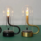 Table Lamp Glass Dome Gold Finish Warm Glow