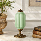 Table Lamp Hand-Blown Glass Shade Brass Or Matte Black