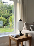 Table Lamp Hand-Blown Glass Shade Brass Or Matte Black
