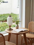 Table Lamp Hand-Blown Glass Shade Brass Or Matte Black