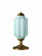 Table Lamp Hand-Blown Glass Shade Brass Or Matte Black