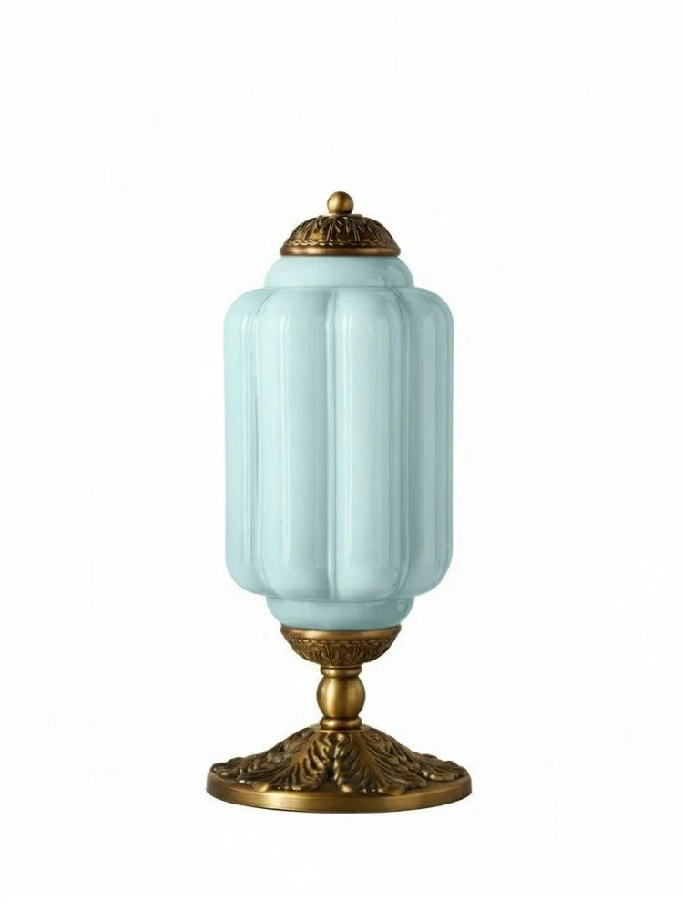 Table Lamp Hand-Blown Glass Shade Brass Or Matte Black
