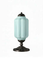 Table Lamp Hand-Blown Glass Shade Brass Or Matte Black