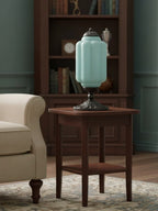 Table Lamp Hand-Blown Glass Shade Brass Or Matte Black