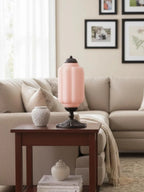 Table Lamp Hand-Blown Glass Shade Brass Or Matte Black