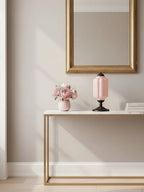Table Lamp Hand-Blown Glass Shade Brass Or Matte Black
