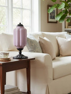 Table Lamp Hand-Blown Glass Shade Brass Or Matte Black
