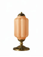 Table Lamp Hand-Blown Glass Shade Brass Or Matte Black