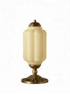 Table Lamp Hand-Blown Glass Shade Brass Or Matte Black
