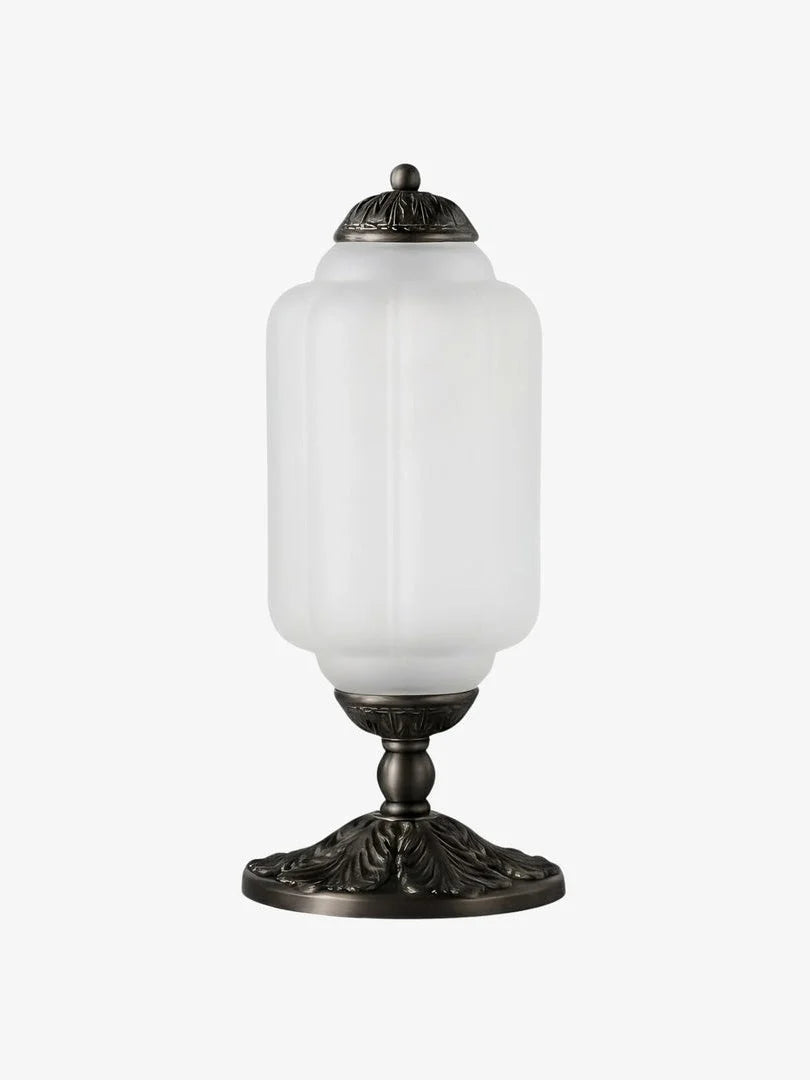 Table Lamp Hand-Blown Glass Shade Brass Or Matte Black