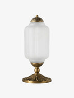 Table Lamp Hand-Blown Glass Shade Brass Or Matte Black