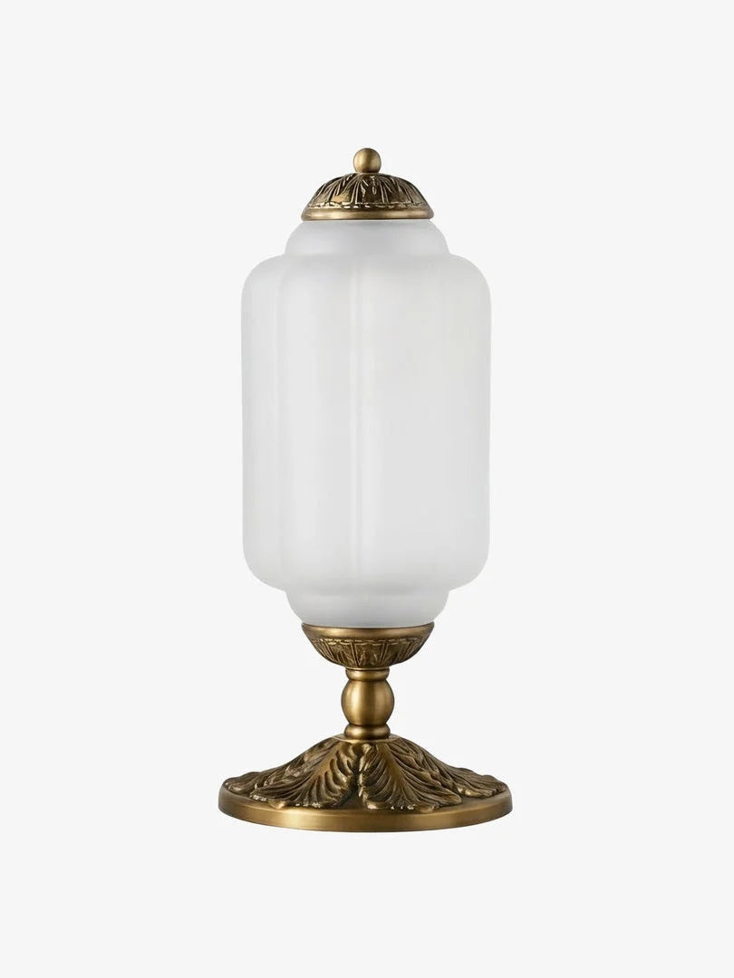 Table Lamp Hand-Blown Glass Shade Brass Or Matte Black