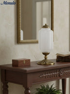 Table Lamp Hand-Blown Glass Shade Brass Or Matte Black