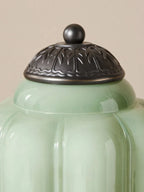 Table Lamp Hand-Blown Glass Shade Brass Or Matte Black