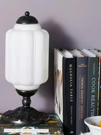 Table Lamp Hand-Blown Glass Shade Brass Or Matte Black