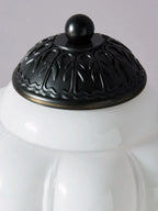 Table Lamp Hand-Blown Glass Shade Brass Or Matte Black