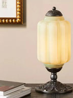 Table Lamp Hand-Blown Glass Shade Brass Or Matte Black