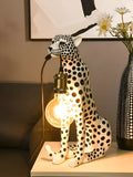 Table Lamp Hand-Painted Leopard Resin Edison Socket