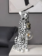Table Lamp Hand-Painted Leopard Resin Edison Socket