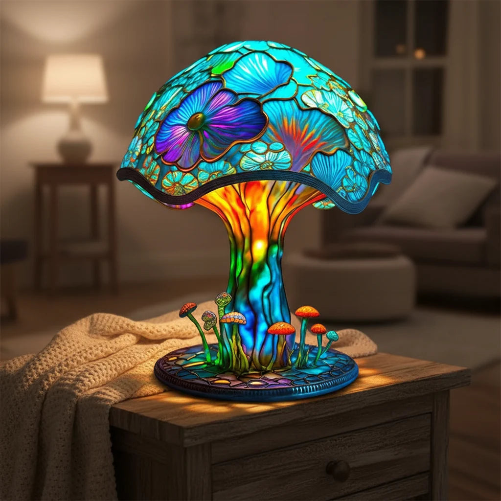 Table Lamp Handcrafted Colorful Glass Warm Ambient Light