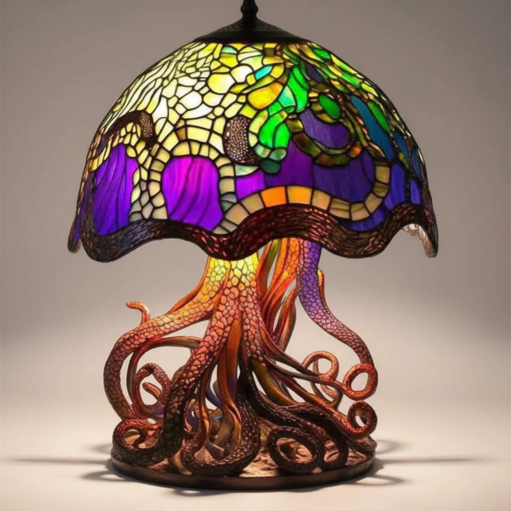 Table Lamp Handcrafted Colorful Glass Warm Ambient Light