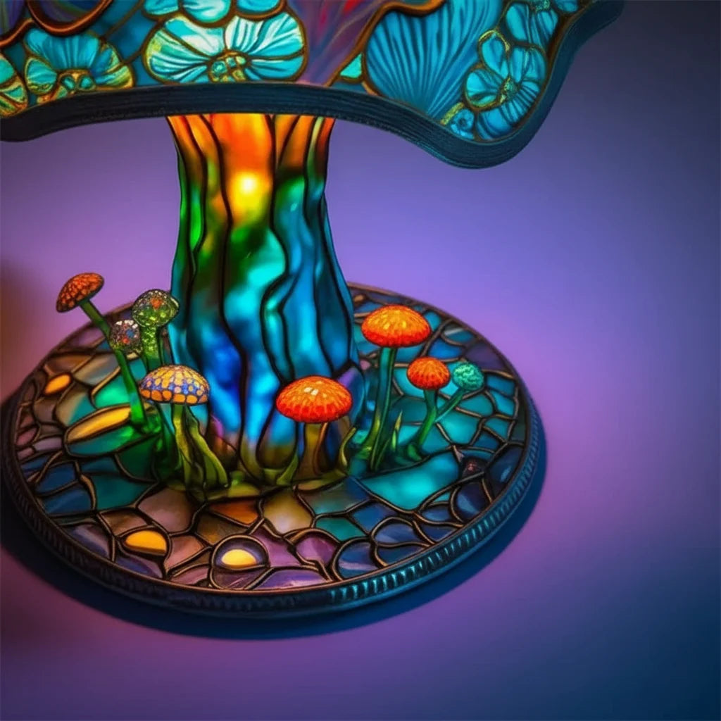 Table Lamp Handcrafted Colorful Glass Warm Ambient Light
