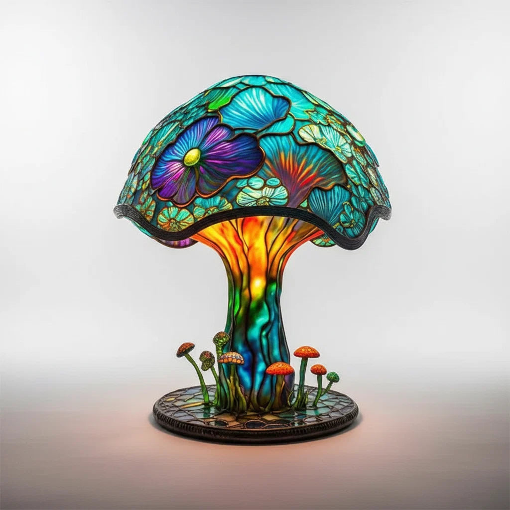 Table Lamp Handcrafted Colorful Glass Warm Ambient Light