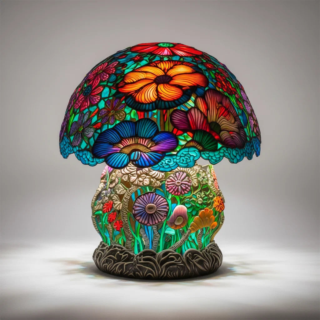 Table Lamp Handcrafted Colorful Glass Warm Ambient Light