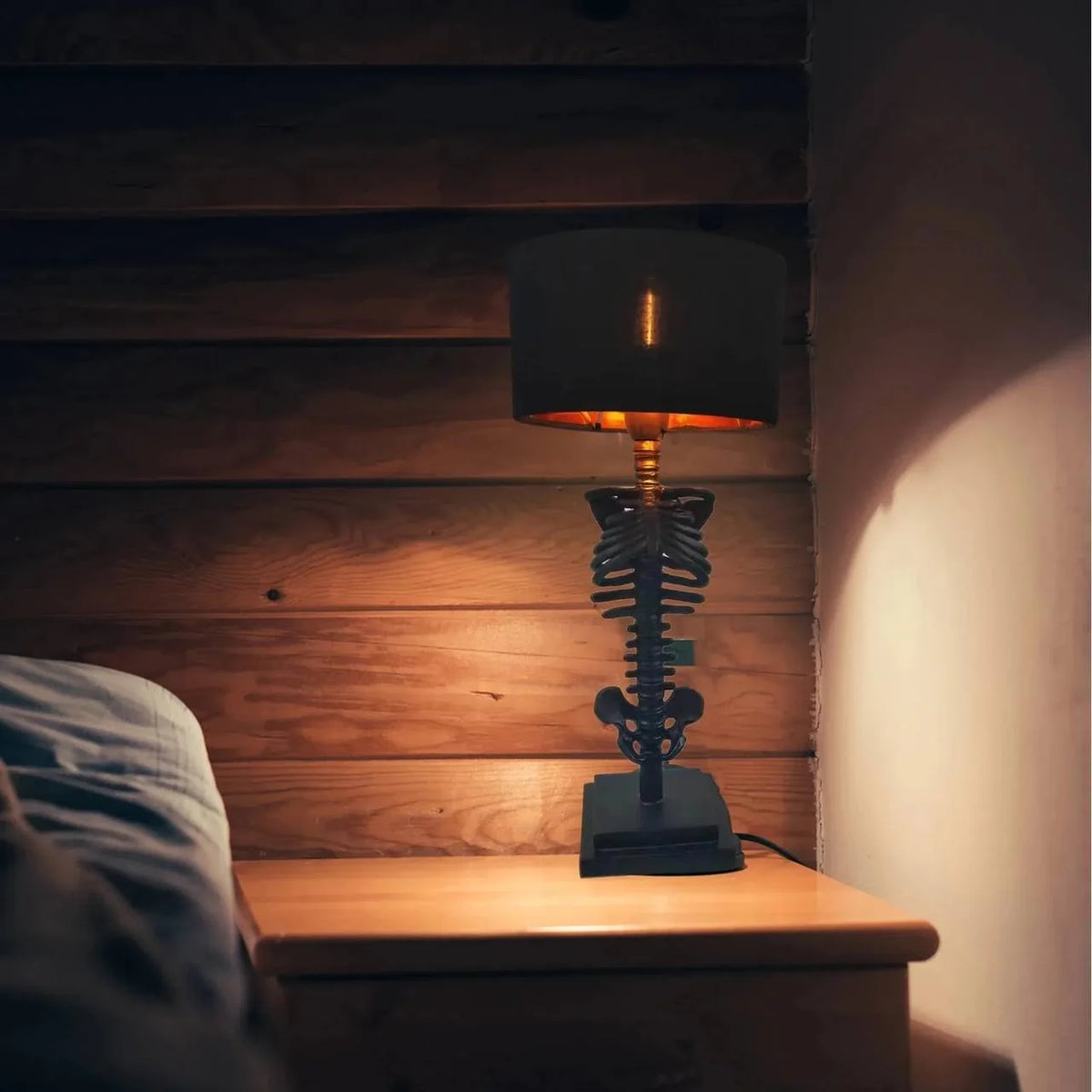 Table Lamp Handcrafted Gothic Skeleton Plug In