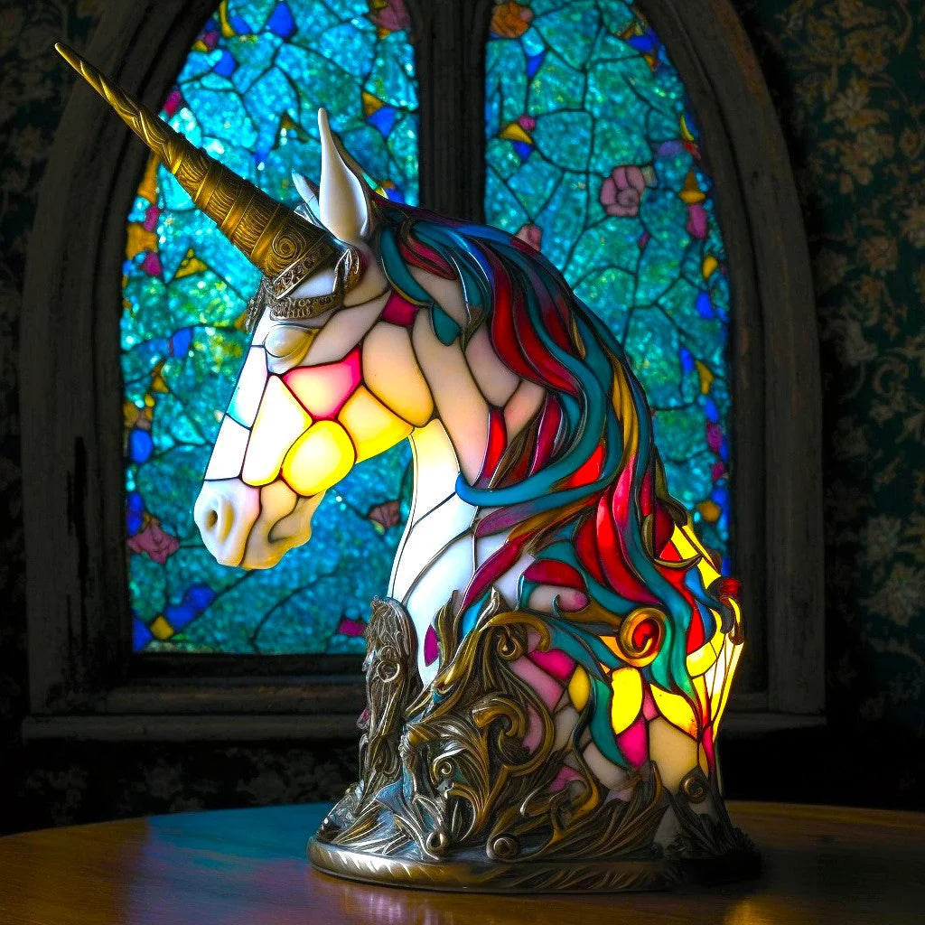 Table Lamp Handcrafted Mosaic Glass Warm Glow